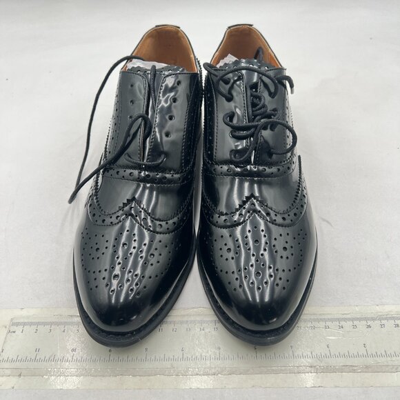 FSJ Black Men\'s Stylish Closed Cap Toe Low Heel Derby Oxfords Lace-Up Shoes main image 8